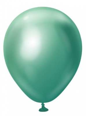 KALISAN 5" STANDARD MIRROR(CHROME) GREEN LATEX BALLOON 100CT