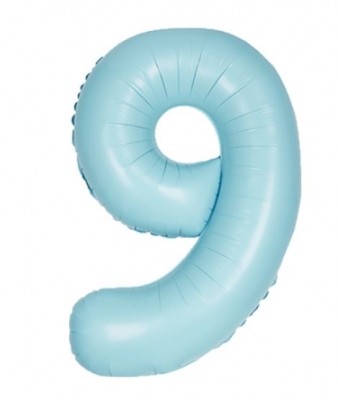 34" UNIQUE MATTE BLUE NUMBER 9 FOIL BALLOON