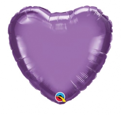 QUALATEX 18" HEART CHROME PURPLE PLAIN FOIL
