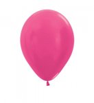 Metallic Solid Fuchsia 12" Latex Balloons 30cm- 25 Pack