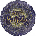 18" GLAMOROUS GLITTER BIRTHDAY BLUE HOLOGRAPHIC
