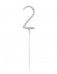 Birthday Silver Glitz Number 2 Sparkler 7"