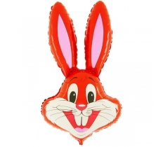 Red Bunny Rabbit Head 37" Foil Balloon ( Unpackaged )