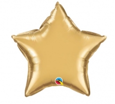 20" Star Chrome Gold Plain Foil Balloon