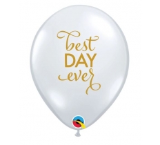QUALATEX 11" ROUND DIAMOND CLEAR 25CT SIMPLY BEST DAY EVER
