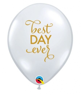 QUALATEX 11" ROUND DIAMOND CLEAR 25CT SIMPLY BEST DAY EVER