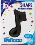Music Note Single Black 35" Single Pack