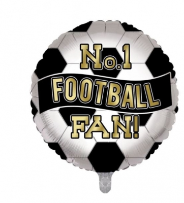FOOTBALL FAN BLACK BALLOON 18"