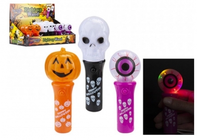 HALLOWEEN LIGHT UP WAND 3 ASSORTED