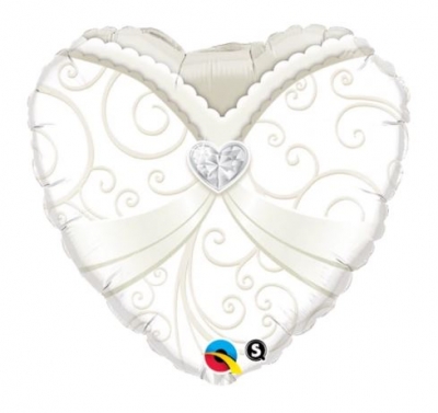 QUALATEX 18" HEART WEDDING GOWN BALLOON
