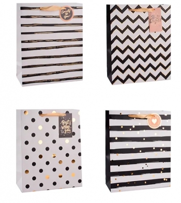 Patterned Foil Large Gift Bag 30x42x12cm