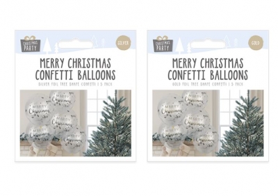 Merry Christmas Confetti Balloons 5pk