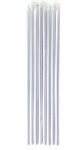 Silver Skinny Candles 16cm 12 Pack