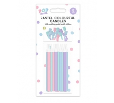 Pastel Multicolour Candles 12pk