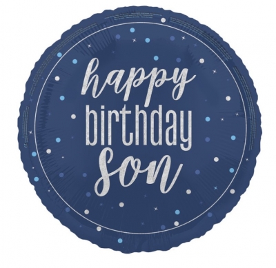 18" Happy Birthday Son Round Foil Balloon