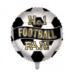 FOOTBALL FAN BLACK BALLOON 18"