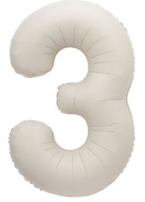 34" NUDE MATT FOIL BALLOON NUMBER 3