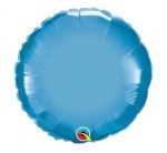 QUALATEX 18" ROUND CHROME BLUE PLAIN FOIL