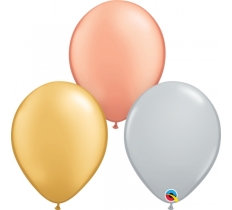 QUALATEX 11" ROUND TRI COLOUR METTALIC 100PACK