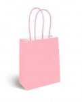 Mini Baby Pink Paper Party Bag with Coloured Handles