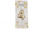 Gold Balloon Candle 6cm Number 4