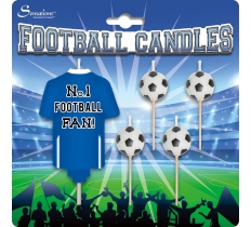 Football Candles - Blue and White