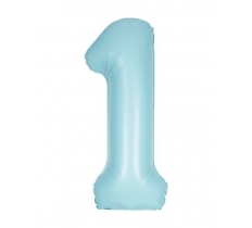 34" UNIQUE MATTE BLUE NUMBER 1 FOIL BALLOON