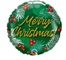 Round 9" Christmas Greens & Berries Balloons