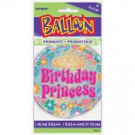 BIRTHDAY PRINCESS PRISM ROUND FOIL BALLOON 18"