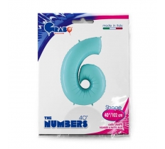 Number 6 Pastel Blue 40" Single Pack