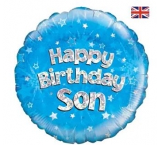 18" HAPPY BIRTHDAY SON HOLOGRAPHIC