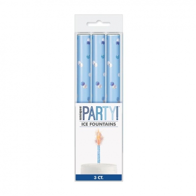 Blue / Silver 15cm Ice Fountain Firework Candle 3 Pack