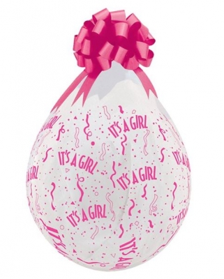 QUALATEX 18" CLEAR IT'S A GIRL STUFFING BALLOON 25 PACK