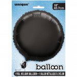 SOLID ROUND FOIL BALLOON 18" BLACK