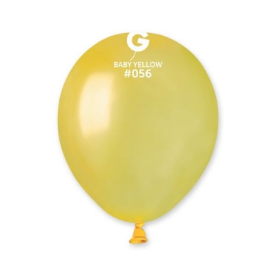 GEMAR 5" PK50 LATEX BALLOONS METALLIC BABY Yellow #056