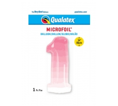 QUALATEX 38" NUMBER 1 PINK OMBRE BALLOON