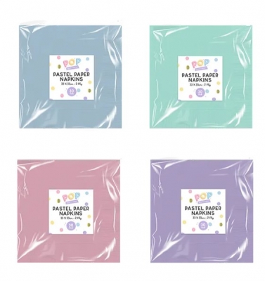 Pastel Paper Napkins 30pk