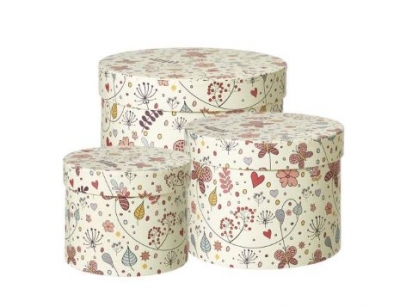 LUNA LINED HAT BOXES - SET OF 3