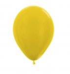 Metallic Solid Yellow 12" Latex Balloons 30cm- 25 Pack