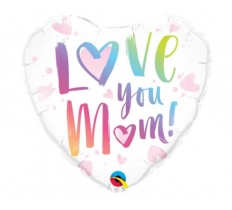 QUALATEX 18" HEART LOVE YOU MUM! BALLOON