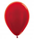 METALLIC SOLID RED 515 LATEX BALLOONS 12"/30CM