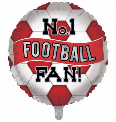 FOOTBALL FAN RED BALLOON 18"