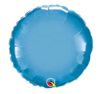 QUALATEX 18" ROUND CHROME BLUE PLAIN FOIL