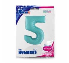 Number 5 Pastel Blue 40" Single Pack