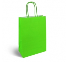 Lime Green Paper Party Bag with Coloured Handles