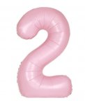 34" UNIQUE MATTE LOVELY PINK NUMBER 2 FOIL BALLOON