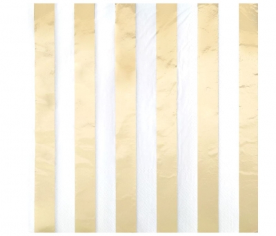 Gold Strip Paper Napkins 16 Pack