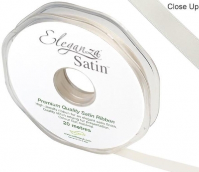 Eleganza Double Faced Satin 10mm x 20m Ivory No.61
