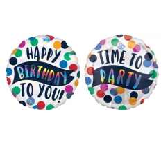 Time to Party Holographic Iridescent Standard XL Balloon