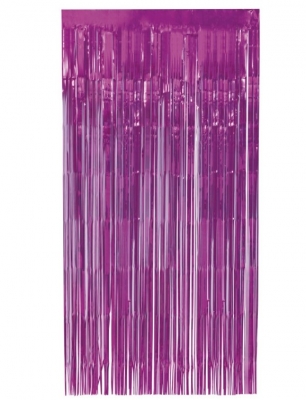 Hot Pink Foil Fringe Door Curtain 1m x 2m